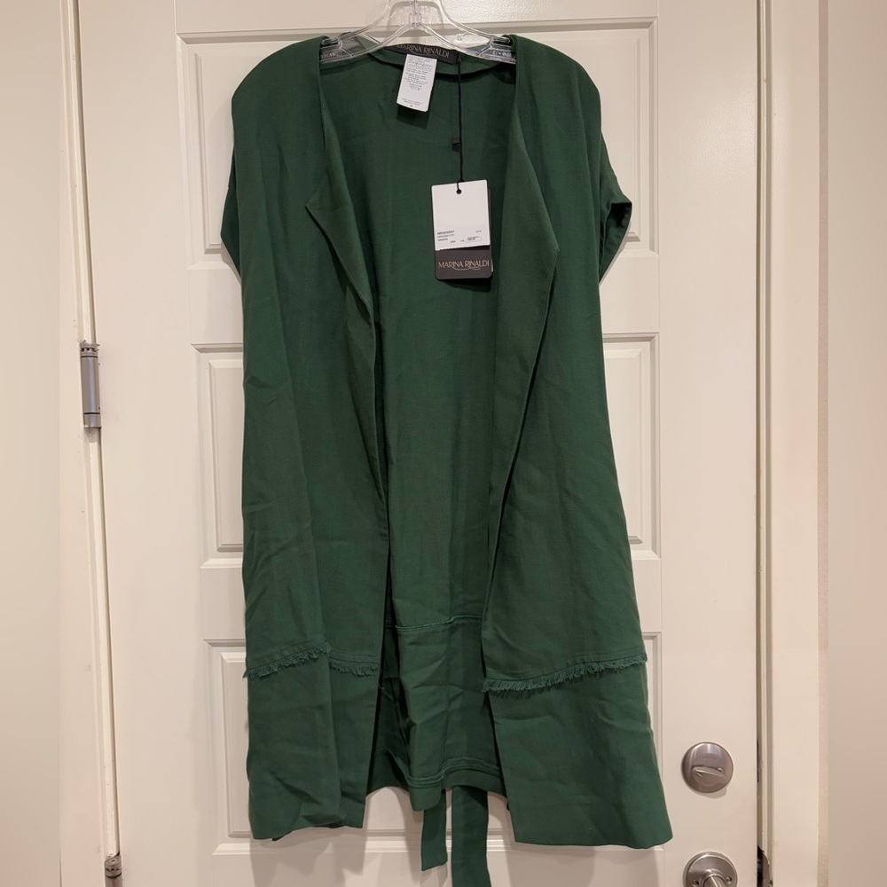 Marina Rinaldi Kimono/ Coat/ Top with Belt in Green